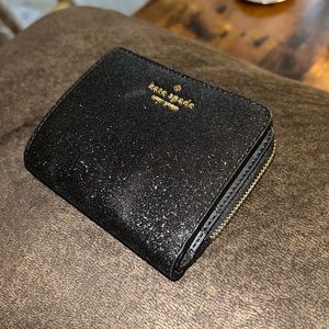 Kate Spade New York Black Glimmer Mini Wallet